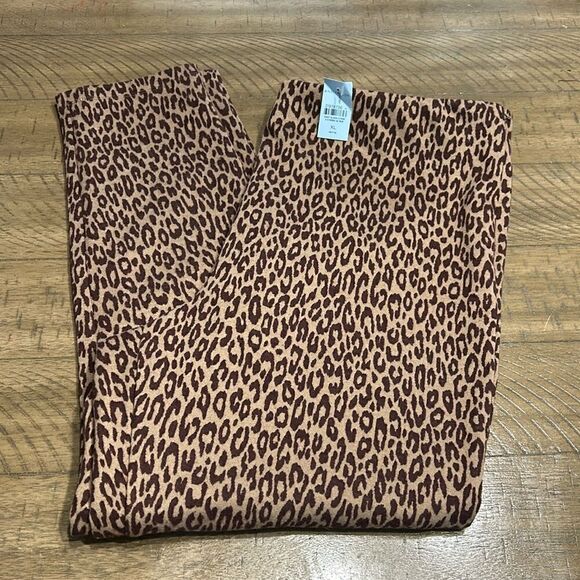 NWT Ann Taylor pull on leopard print pants size XL petite - Picture 1 of 12